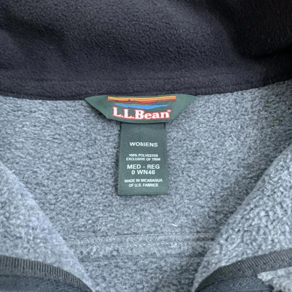 LL Bean Jacket Womens Medium Gray Sweater Fleece Full Zip Pockets Outdoo… - Picture 2 of 8